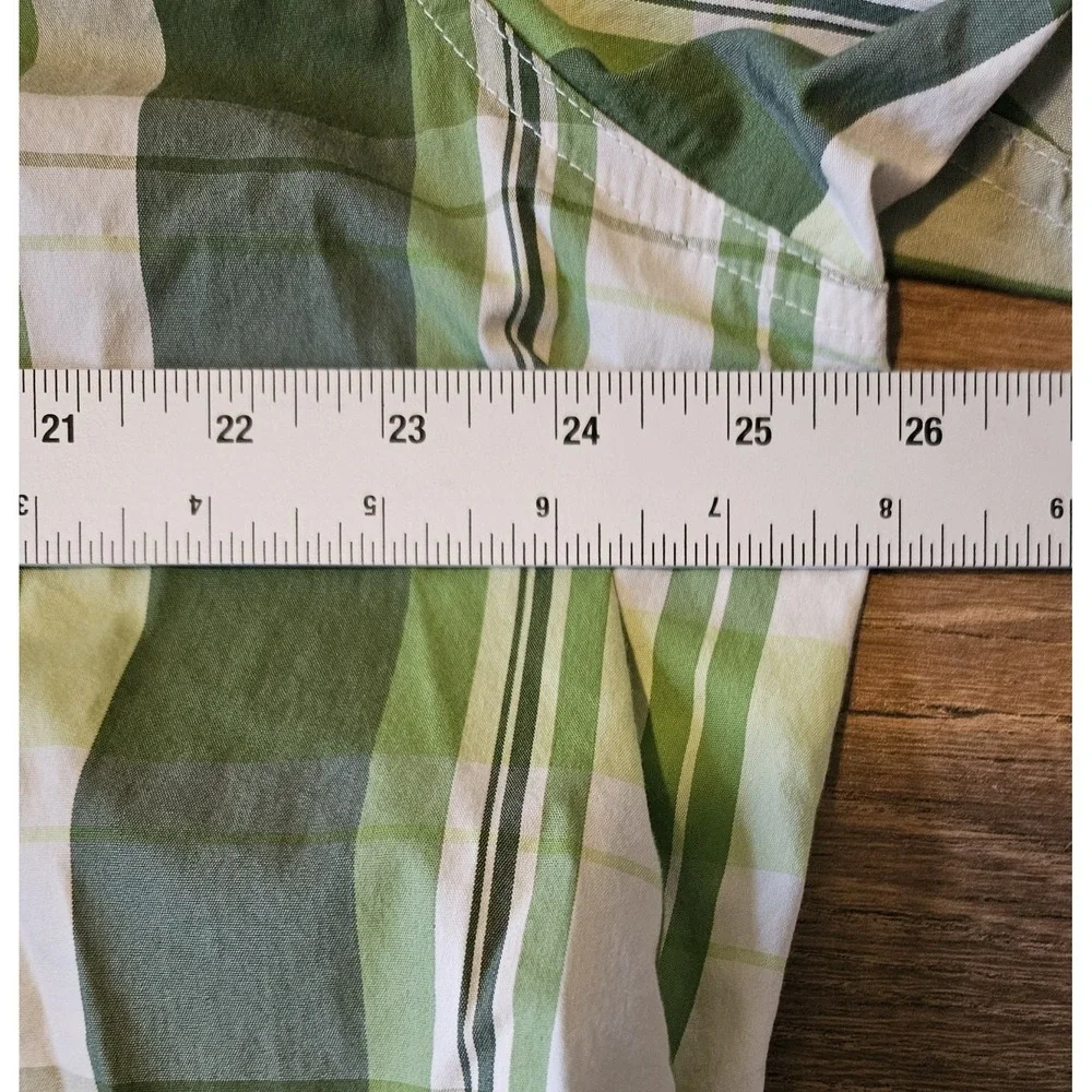 Columbia Shirt Mens 2XL  Omni-Wick Pocket‎ Button Up Green Plaid Short Sleeve